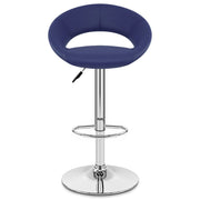 Taburete Polipiel Cromo - Creciente Acolchado Azul