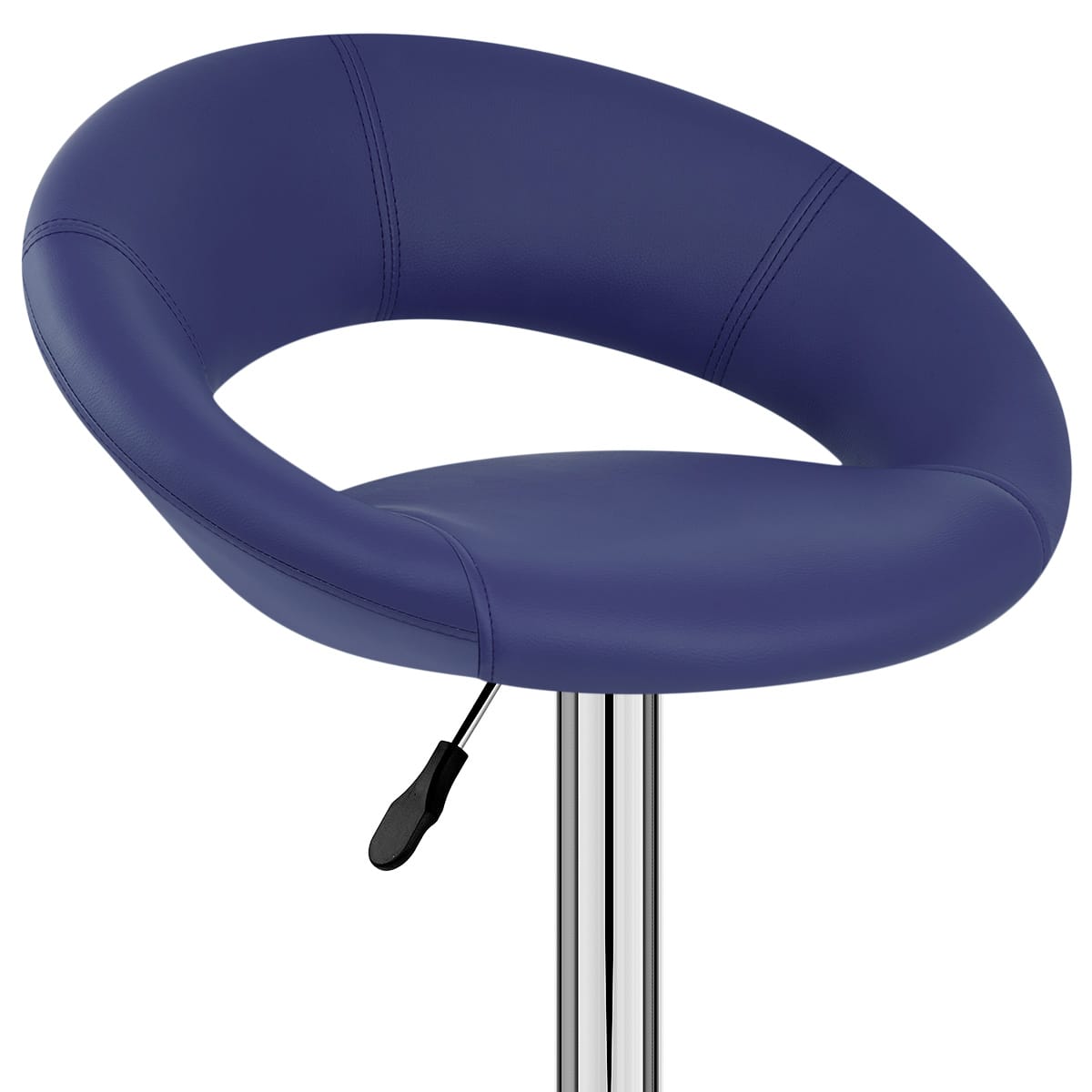 Taburete Polipiel Cromo - Creciente Acolchado Azul
