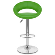 Taburete Polipiel Cromo - Creciente Acolchado Verde