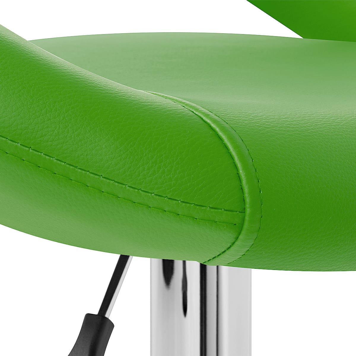 Taburete Polipiel Cromo - Creciente Acolchado Verde