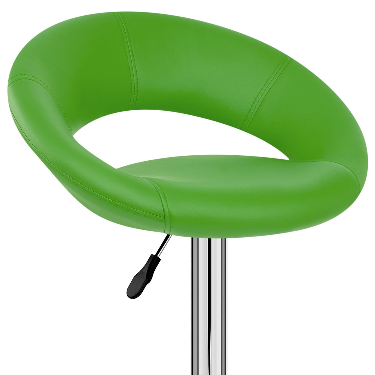Taburete Polipiel Cromo - Creciente Acolchado Verde