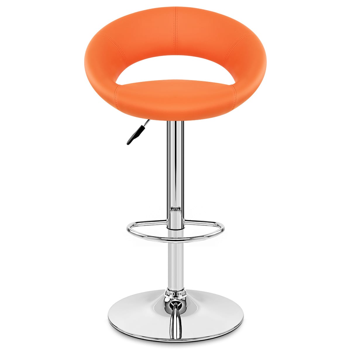 Taburete Polipiel Cromo - Crescent Naranja