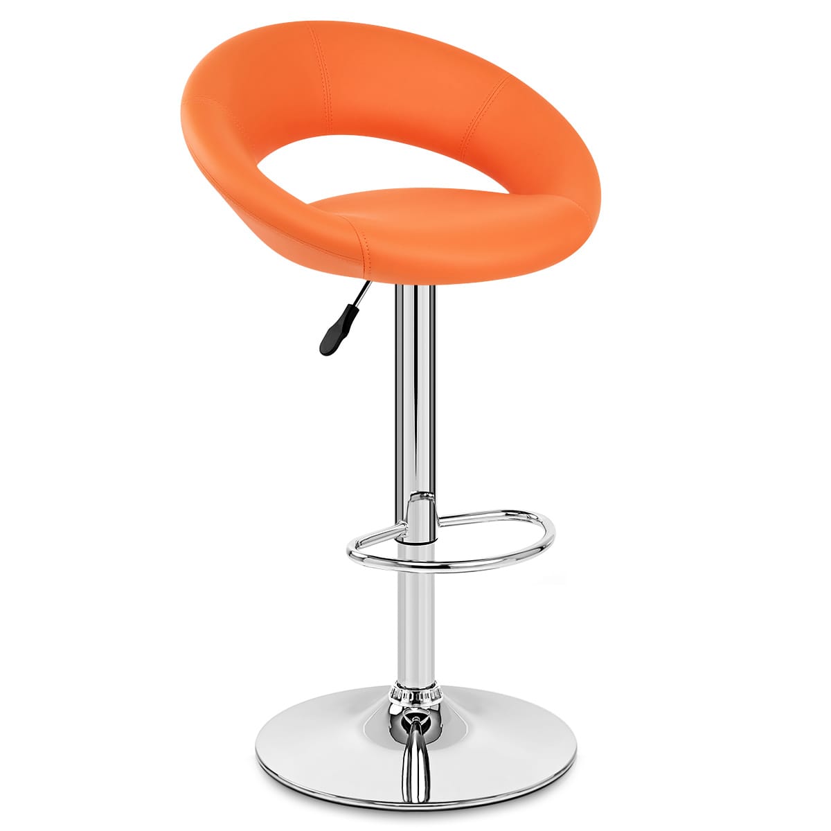 Taburete Polipiel Cromo - Crescent Naranja