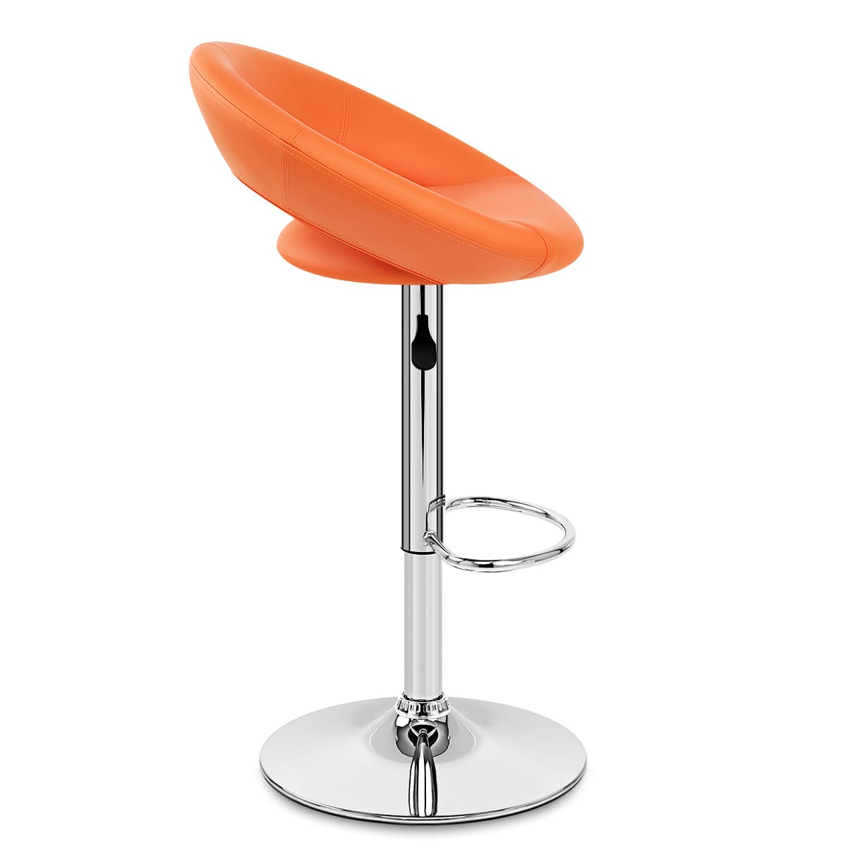Taburete Polipiel Cromo - Crescent Naranja
