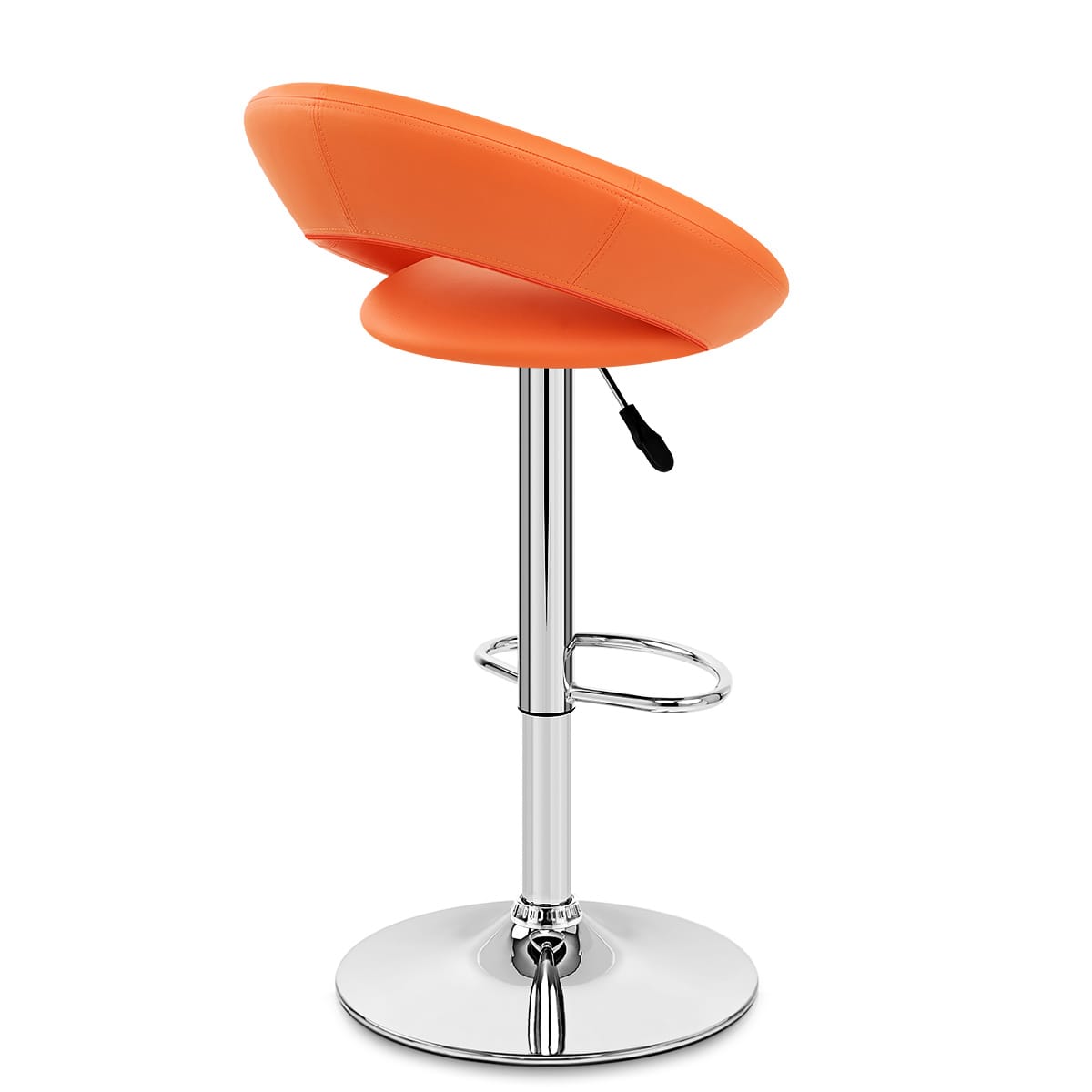 Taburete Polipiel Cromo - Crescent Naranja