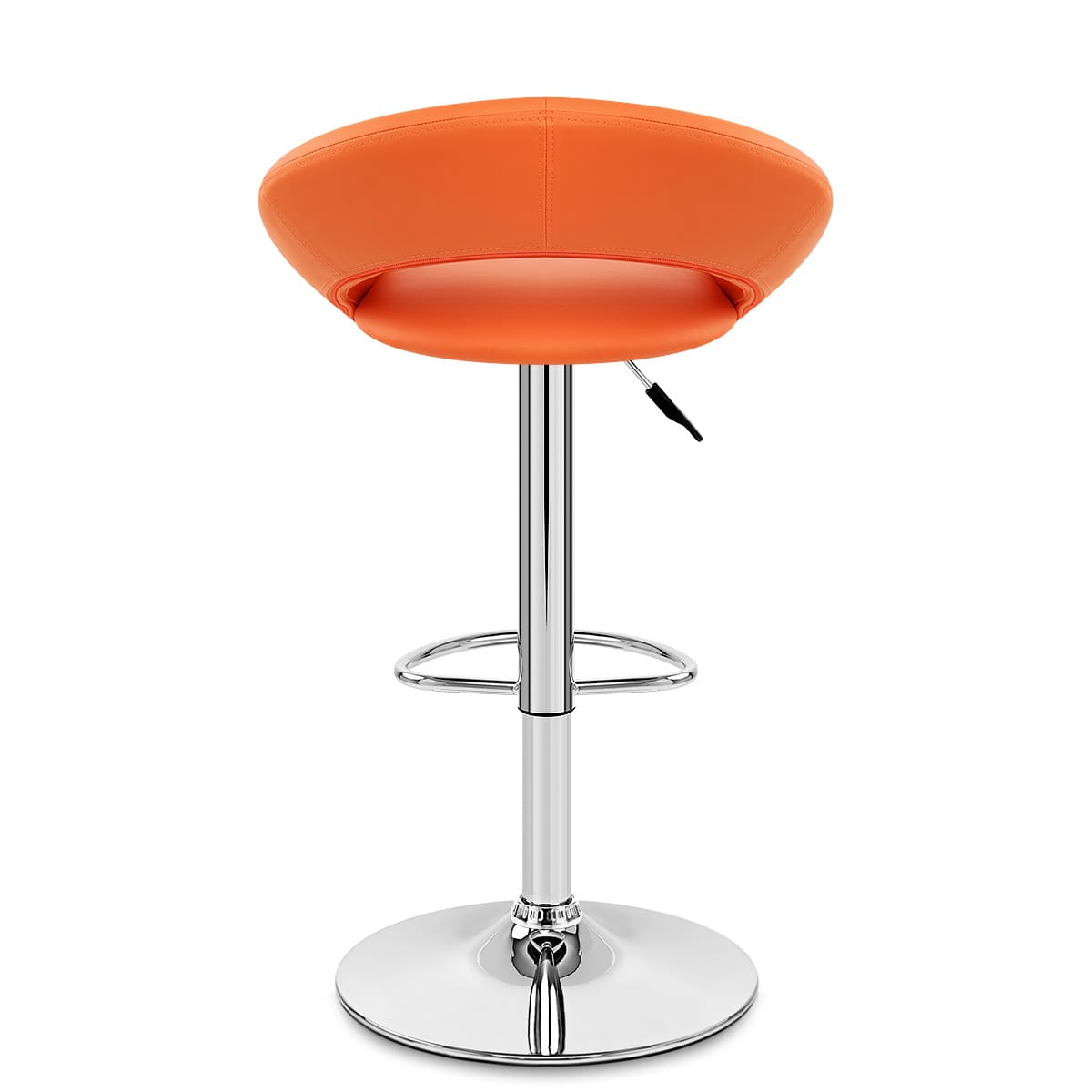 Taburete Polipiel Cromo - Crescent Naranja