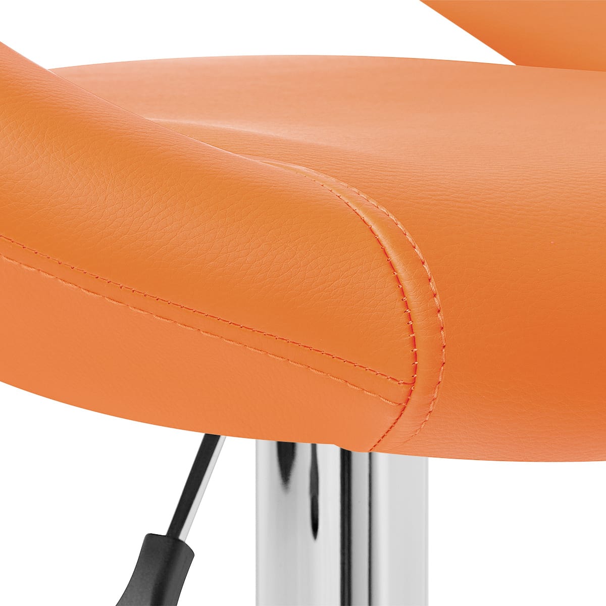 Taburete Polipiel Cromo - Crescent Naranja