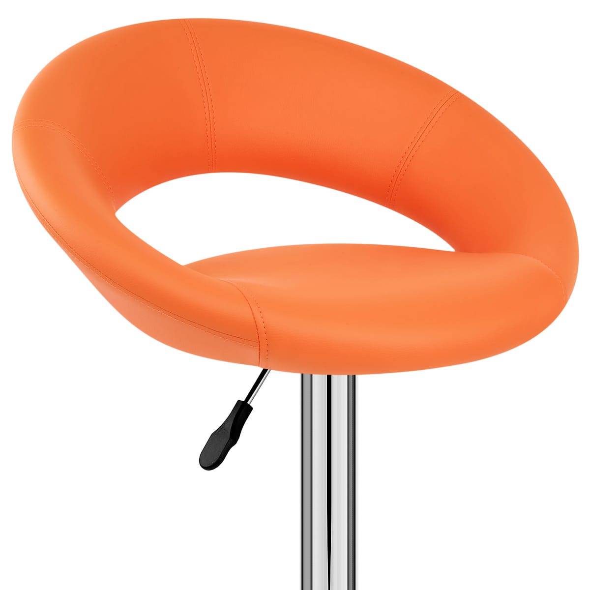 Taburete Polipiel Cromo - Crescent Naranja