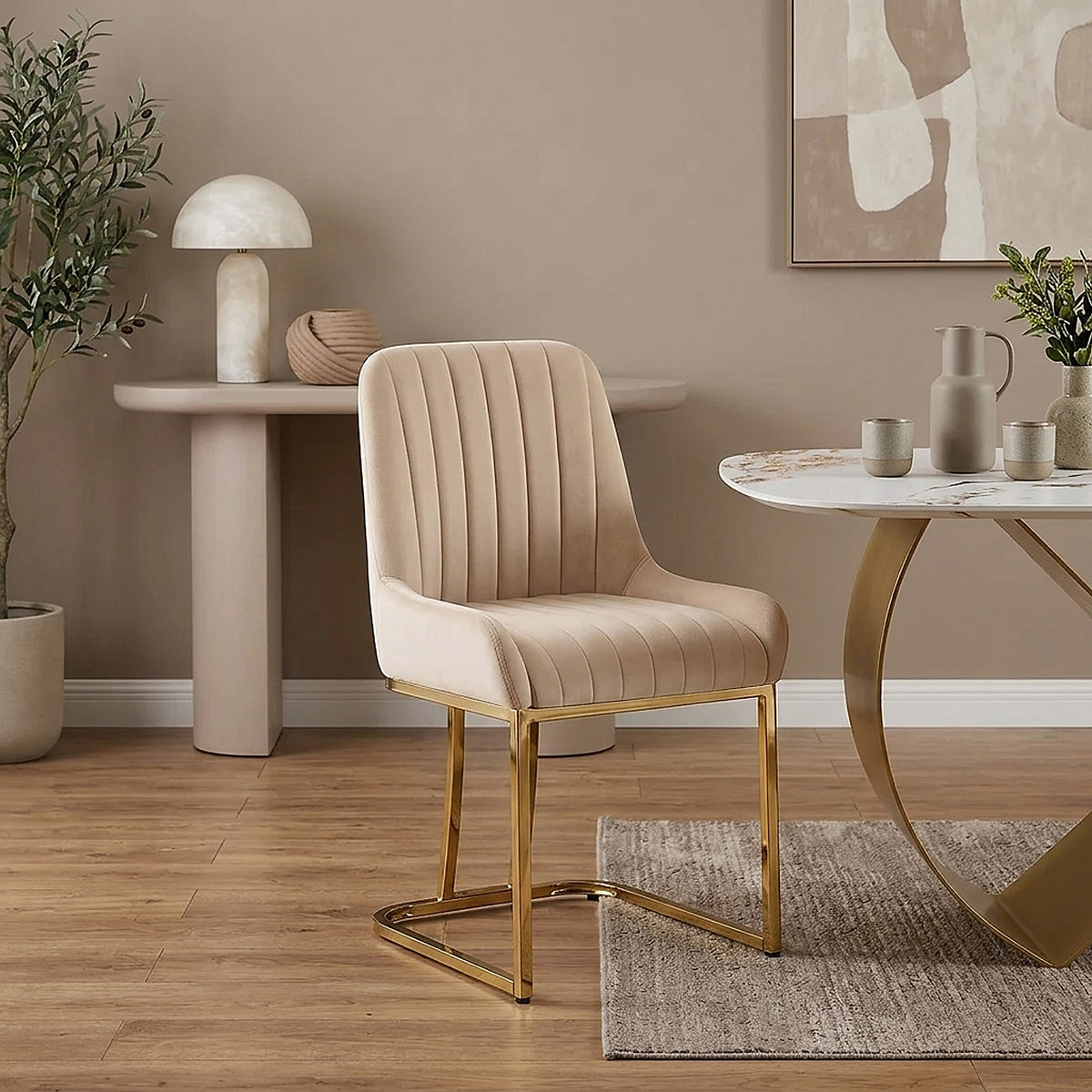 Silla Terciopelo - Paget Crema