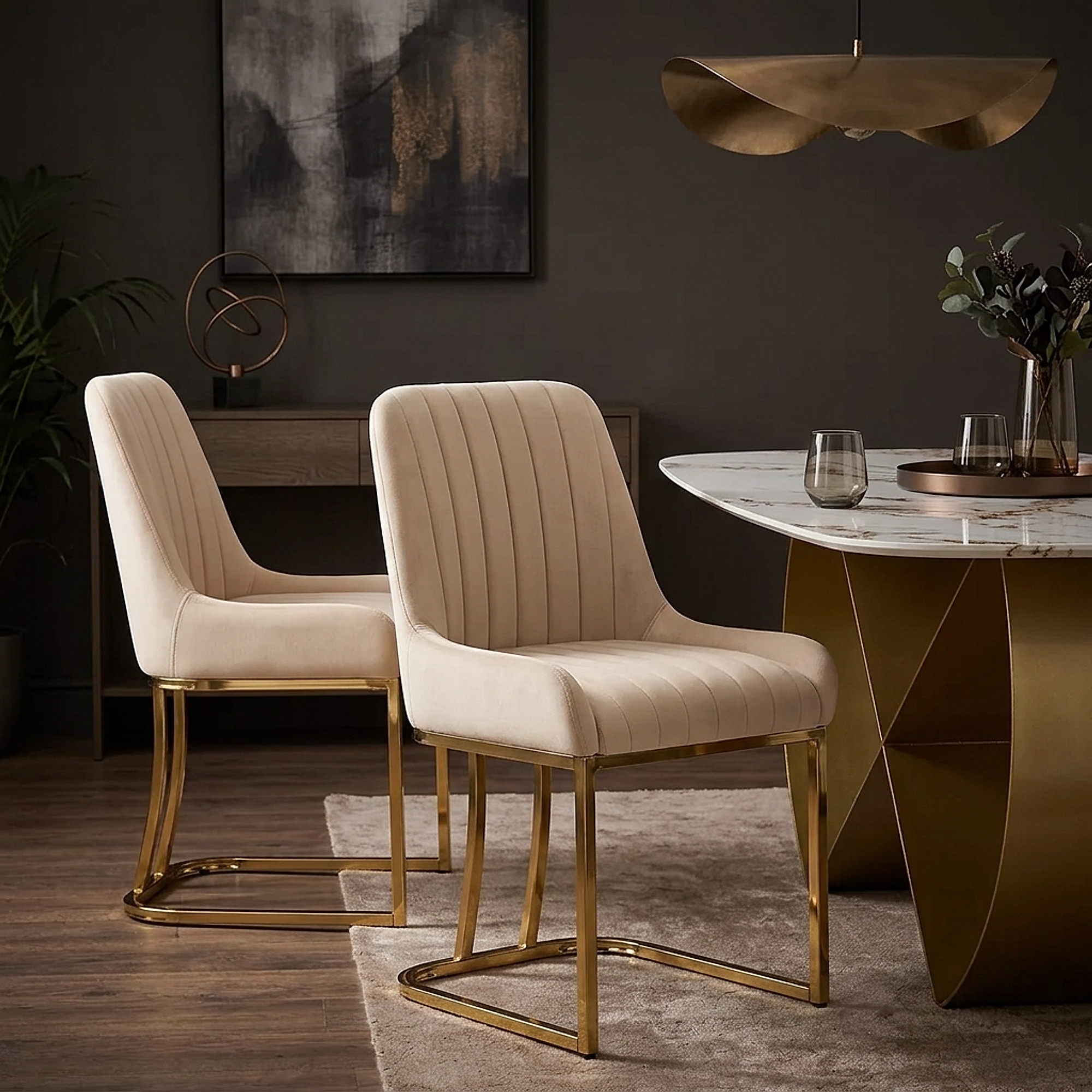 Silla Terciopelo - Paget Crema