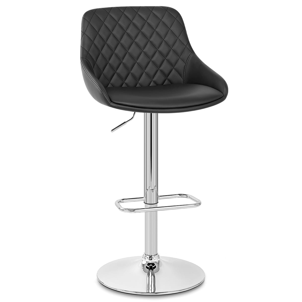 Taburete Polipiel Cromo - Palace Negro