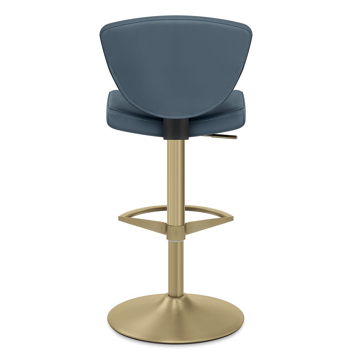 Taburete Cuero Auténtico Dorado - Pearl Azul