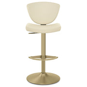 Taburete Cuero Auténtico Dorado - Pearl Crema