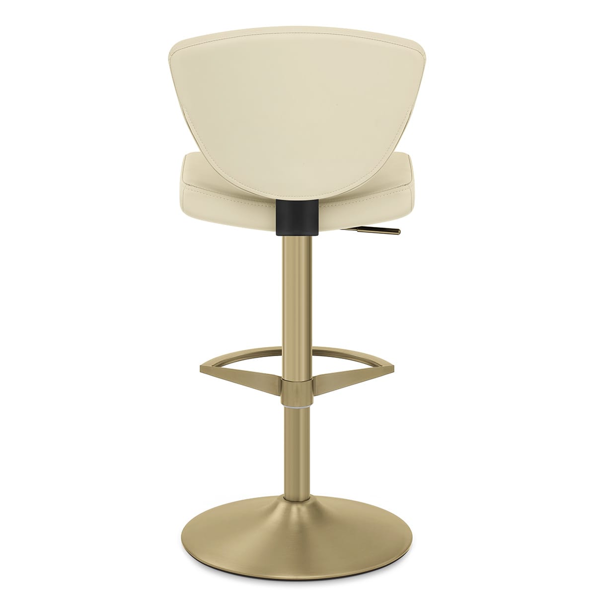 Taburete Cuero Auténtico Dorado - Pearl Crema