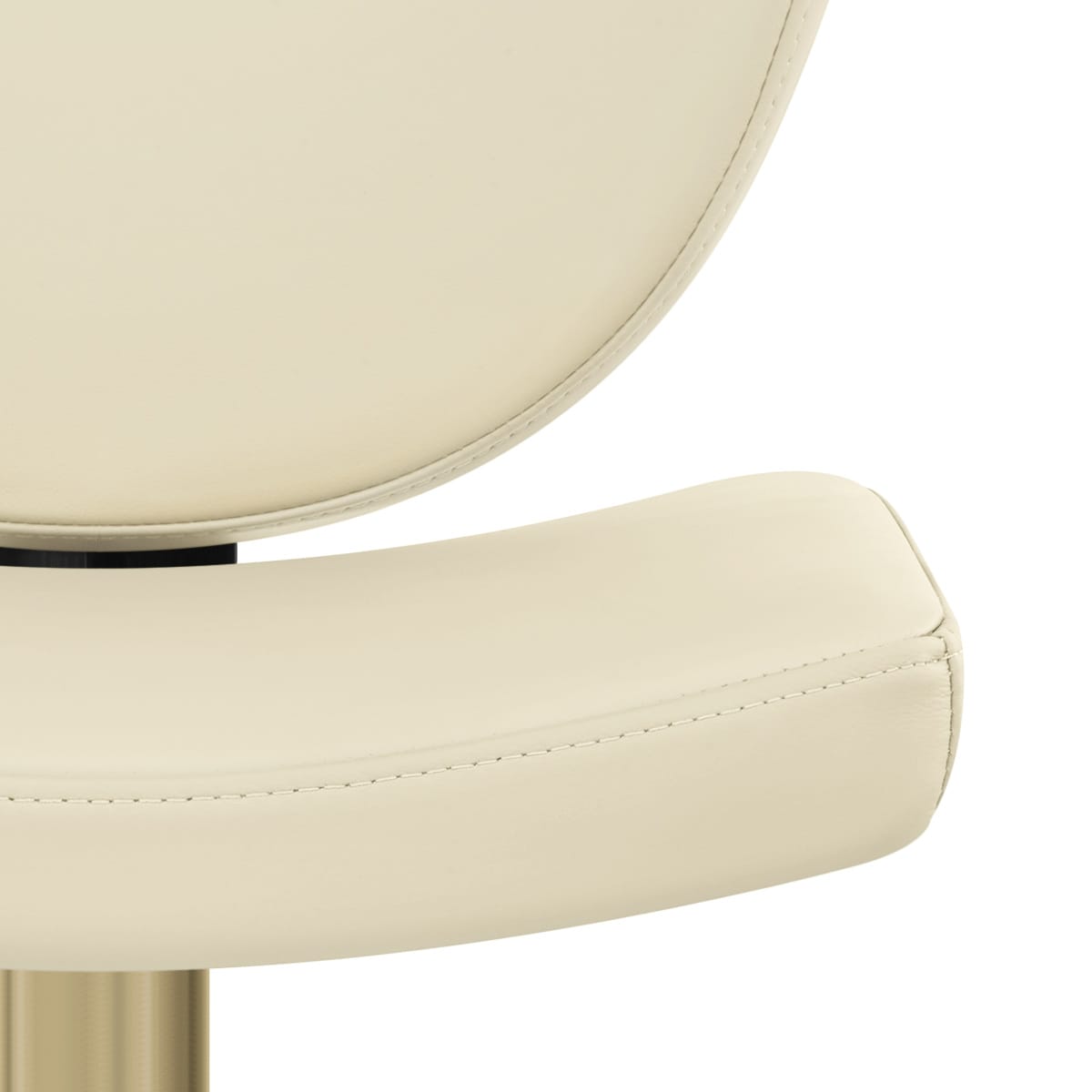 Taburete Cuero Auténtico Dorado - Pearl Crema