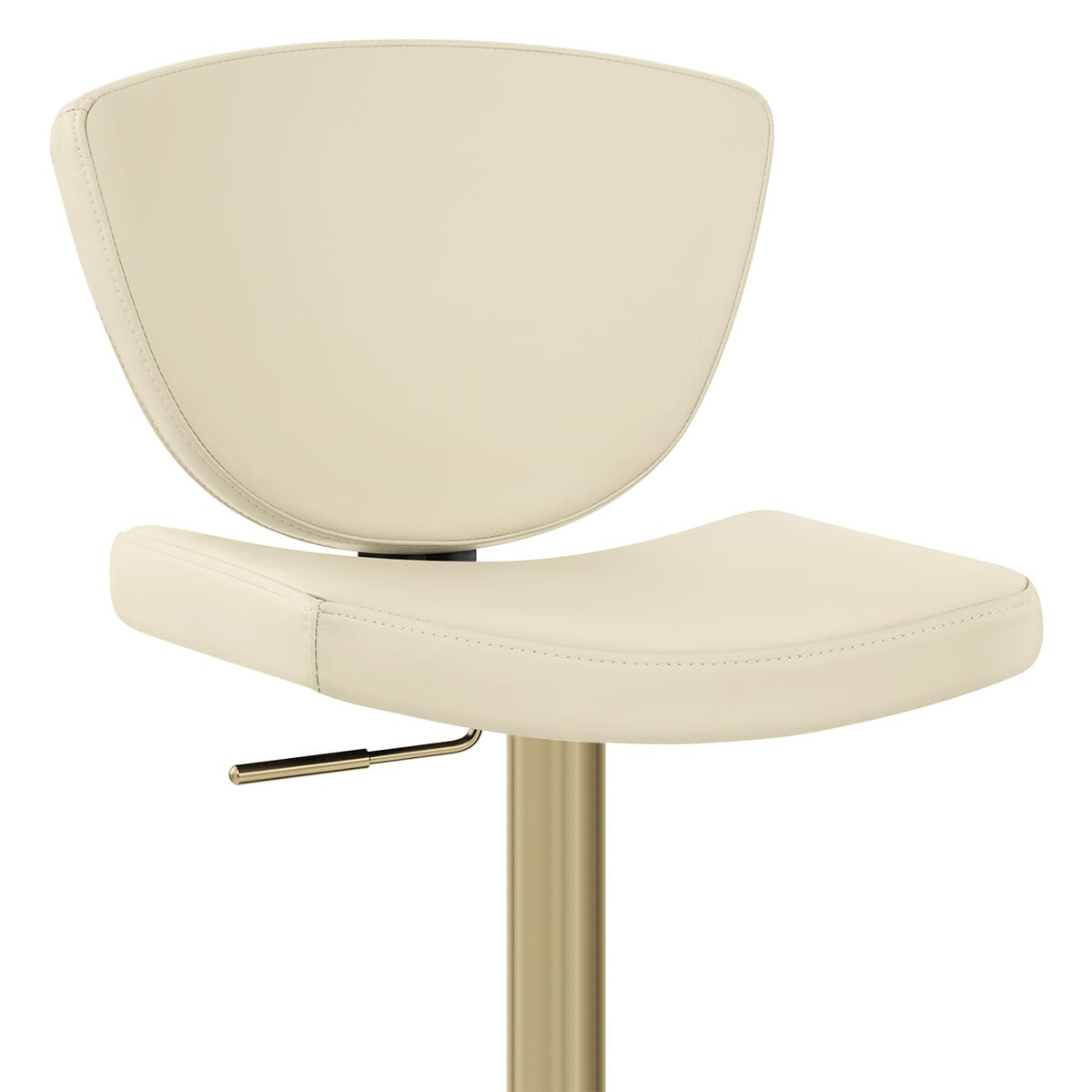 Taburete Cuero Auténtico Dorado - Pearl Crema