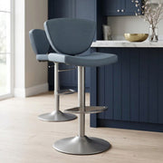Taburete Cuero Auténtico - Pearl Azul