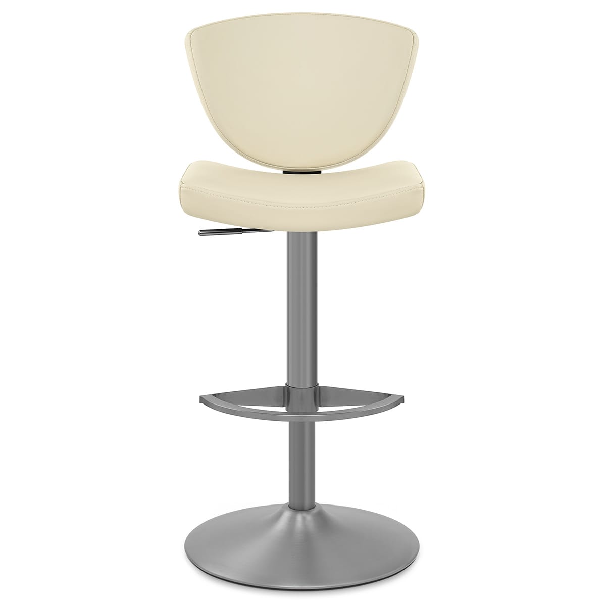 Taburete Cuero Auténtico - Pearl Crema