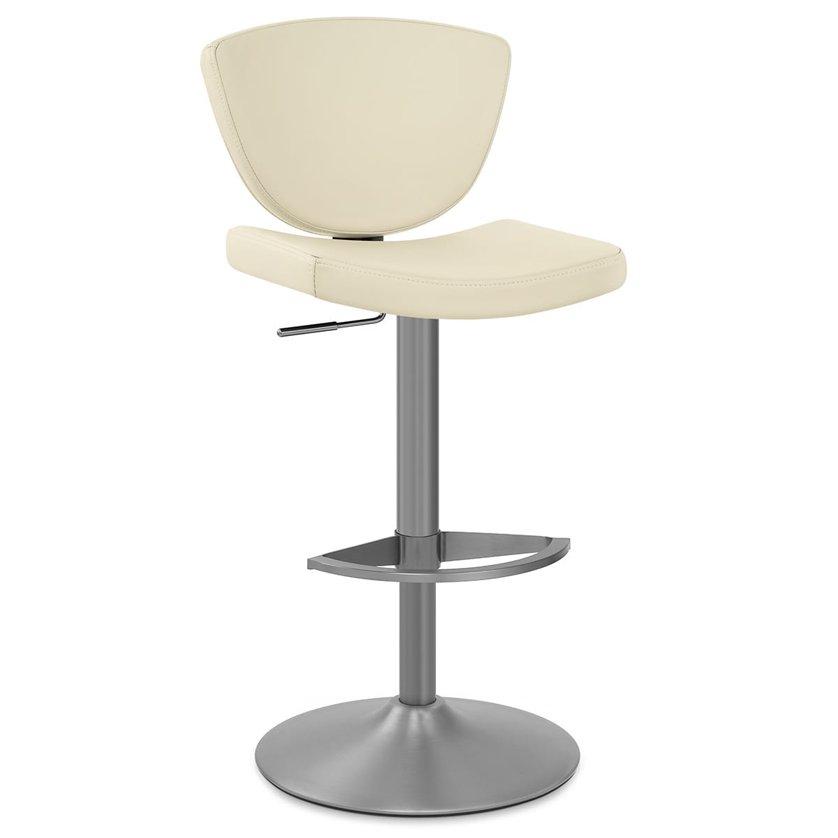 Taburete Cuero Auténtico - Pearl Crema