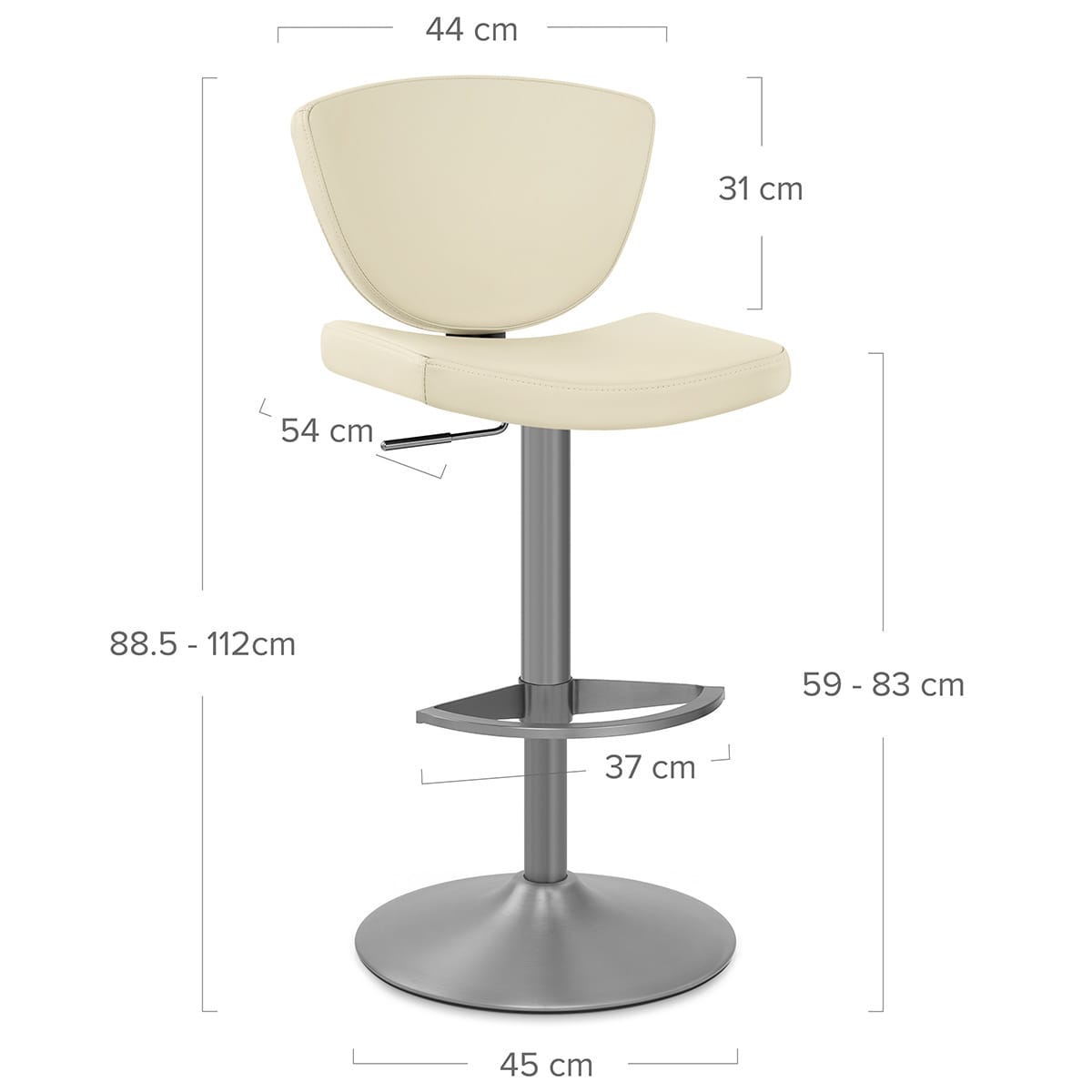 Taburete Cuero Auténtico - Pearl Crema
