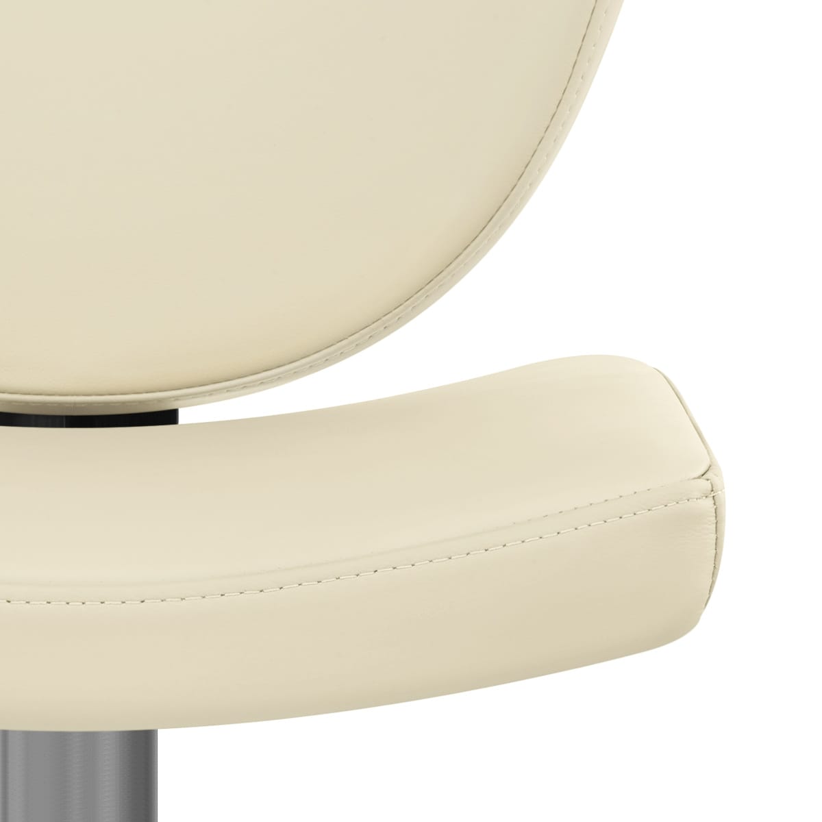 Taburete Cuero Auténtico - Pearl Crema