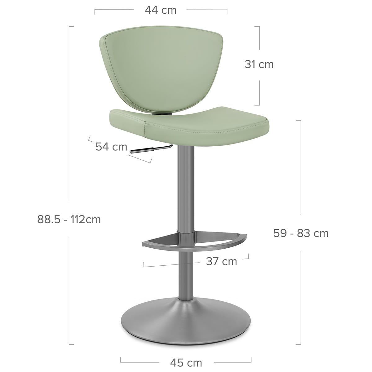 Taburete Cuero Auténtico - Pearl Verde