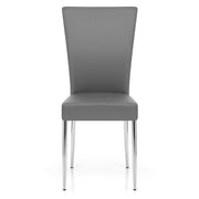 Silla Cuero Sintético Cromo - Picasso Gris