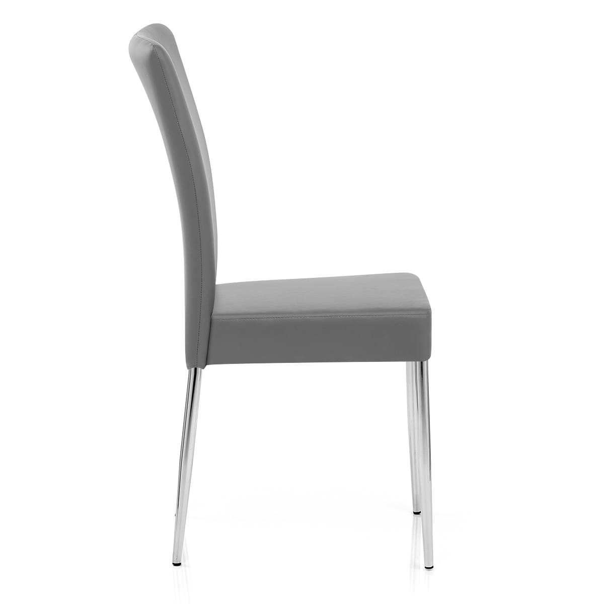 Silla Cuero Sintético Cromo - Picasso Gris
