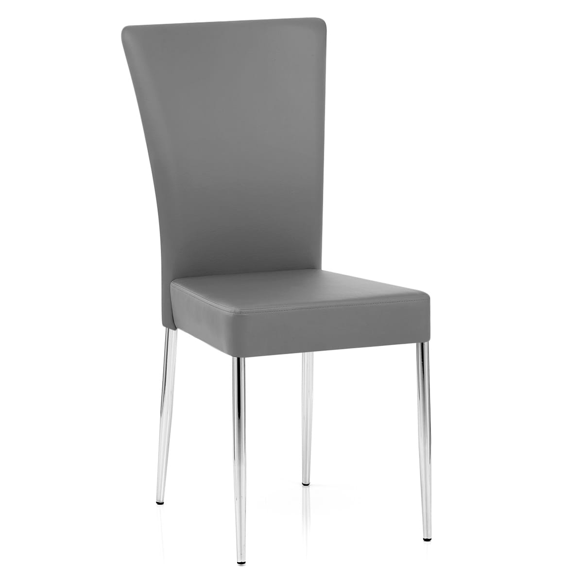 Silla Cuero Sintético Cromo - Picasso Gris