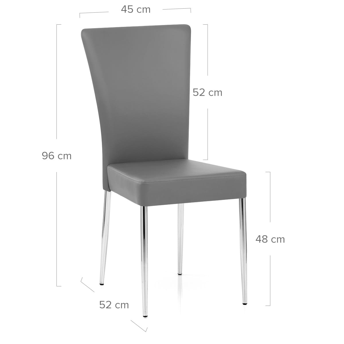 Silla Cuero Sintético Cromo - Picasso Gris