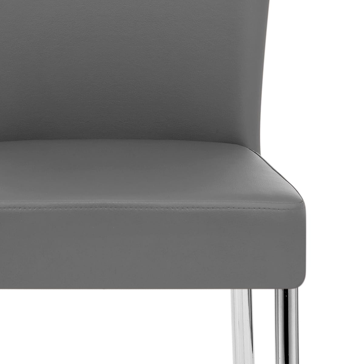 Silla Cuero Sintético Cromo - Picasso Gris