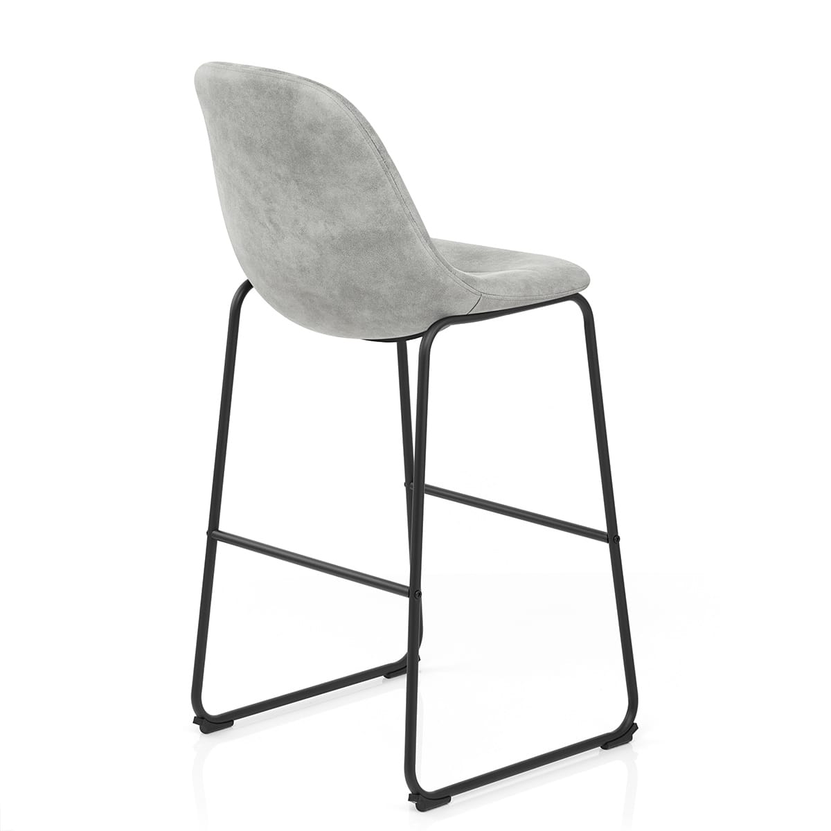 Taburete Gamuza Sintética - Platina Gris
