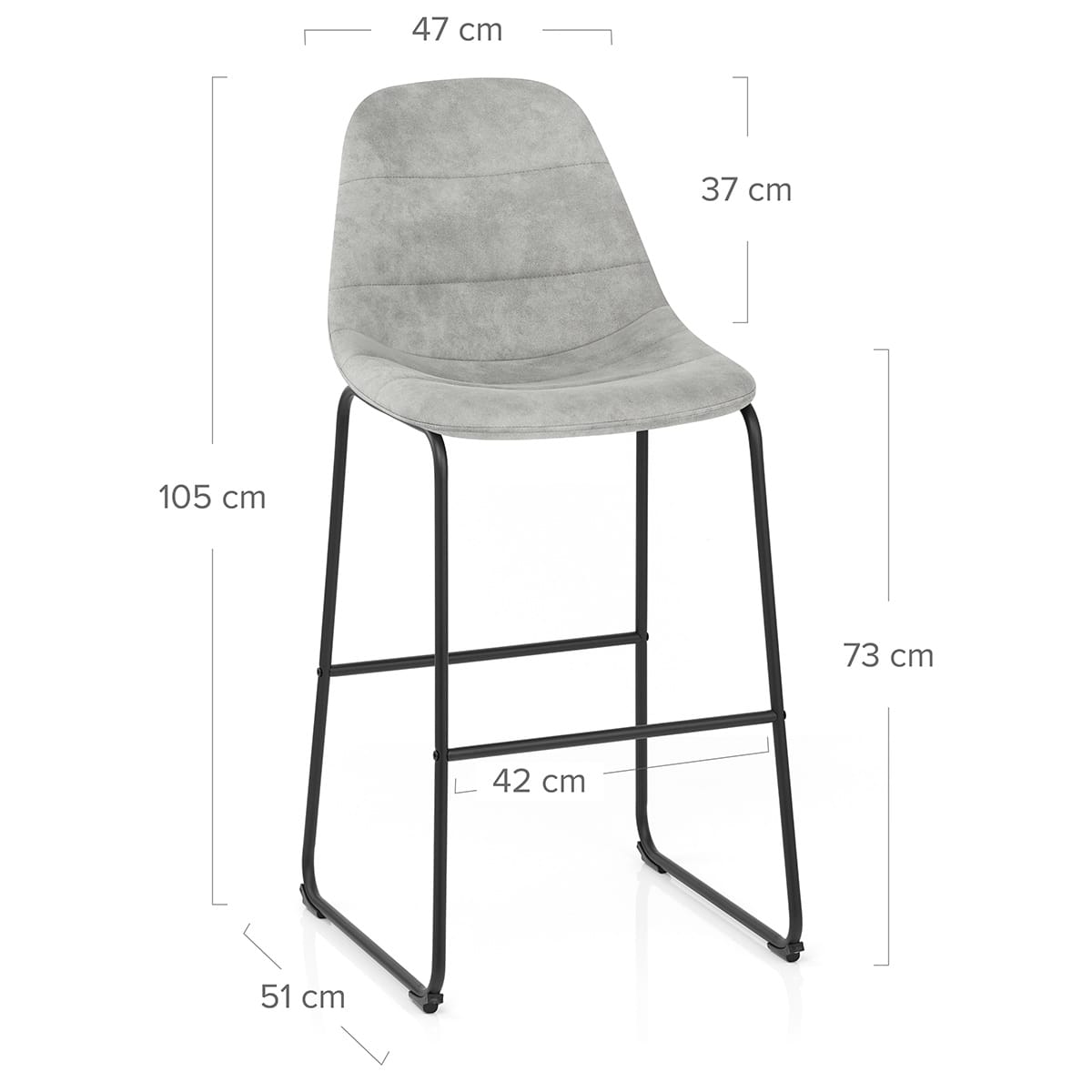 Taburete Gamuza Sintética - Platina Gris