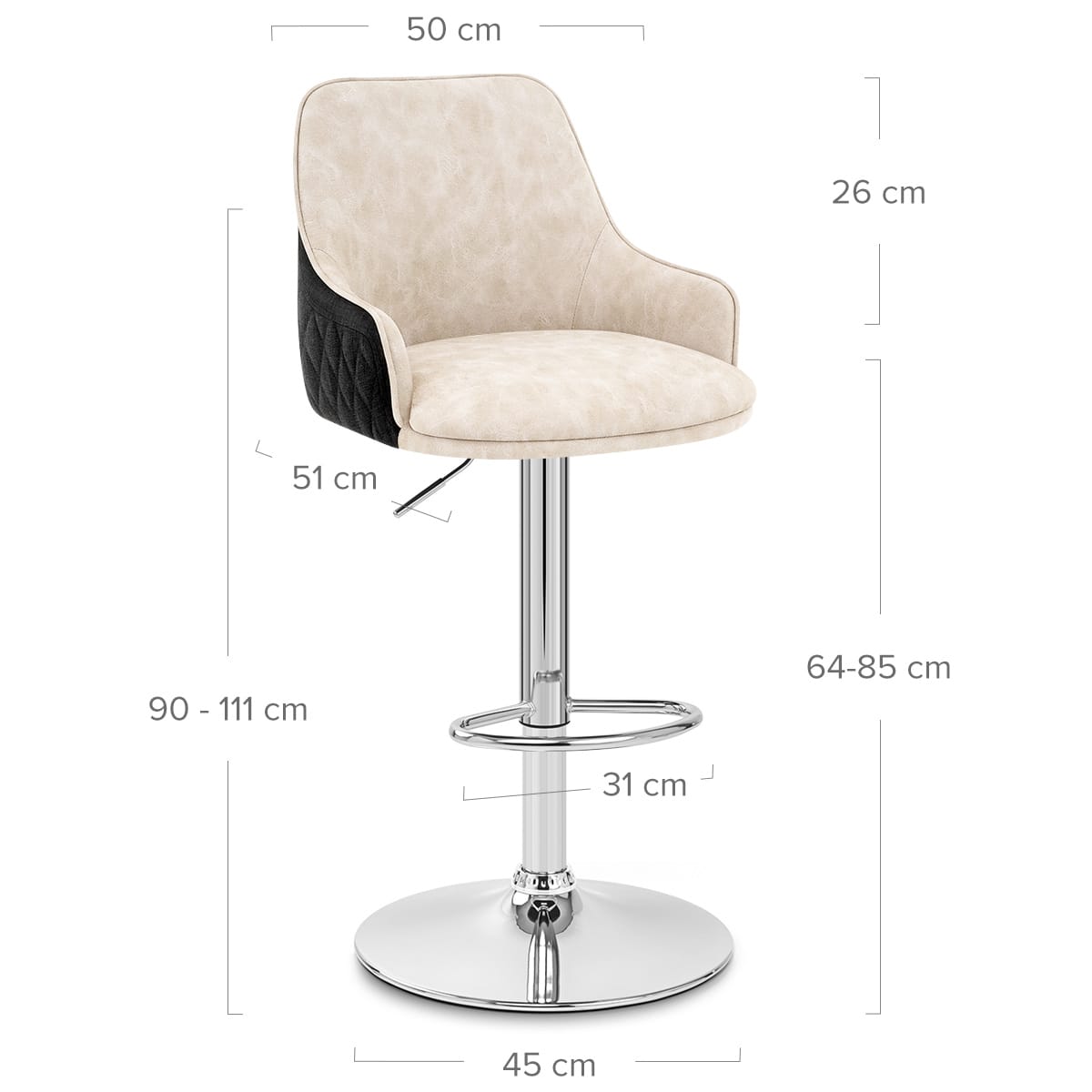 Plaza BS PU + Fabric Crema