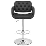 Taburete Polipiel Cromo - Polaris Negro
