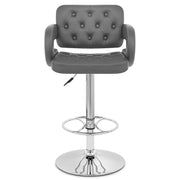 Taburete Polipiel Cromo - Polaris Gris