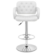 Taburete Polipiel Cromo - Polaris Blanco