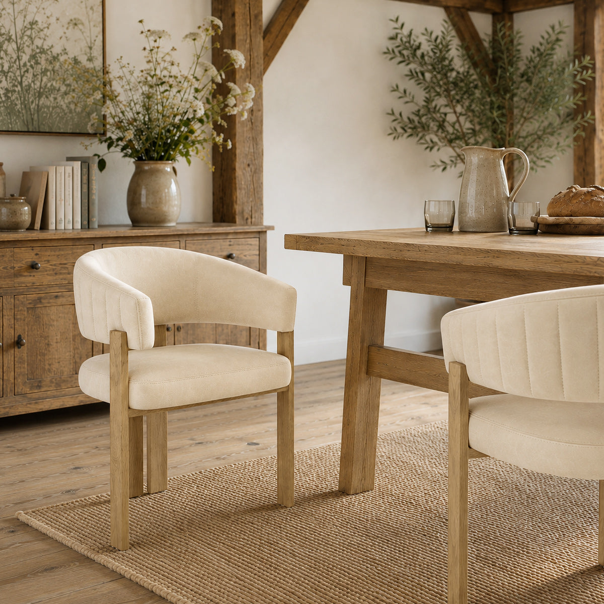 Silla Polipiel Metal - Polo Crema