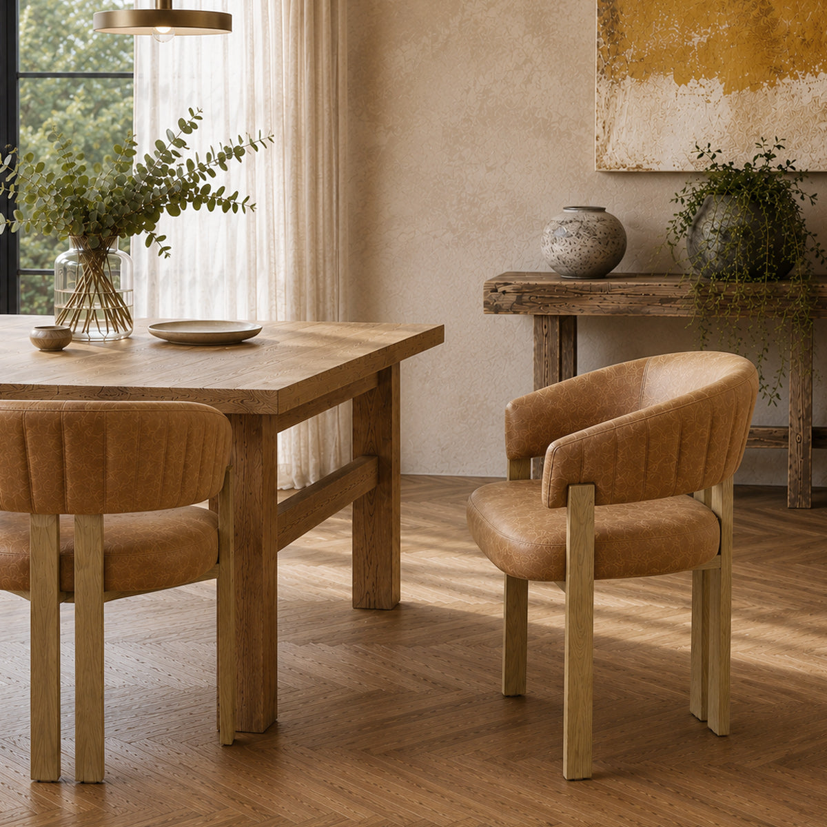 Silla Polipiel Metal - Polo Marrón