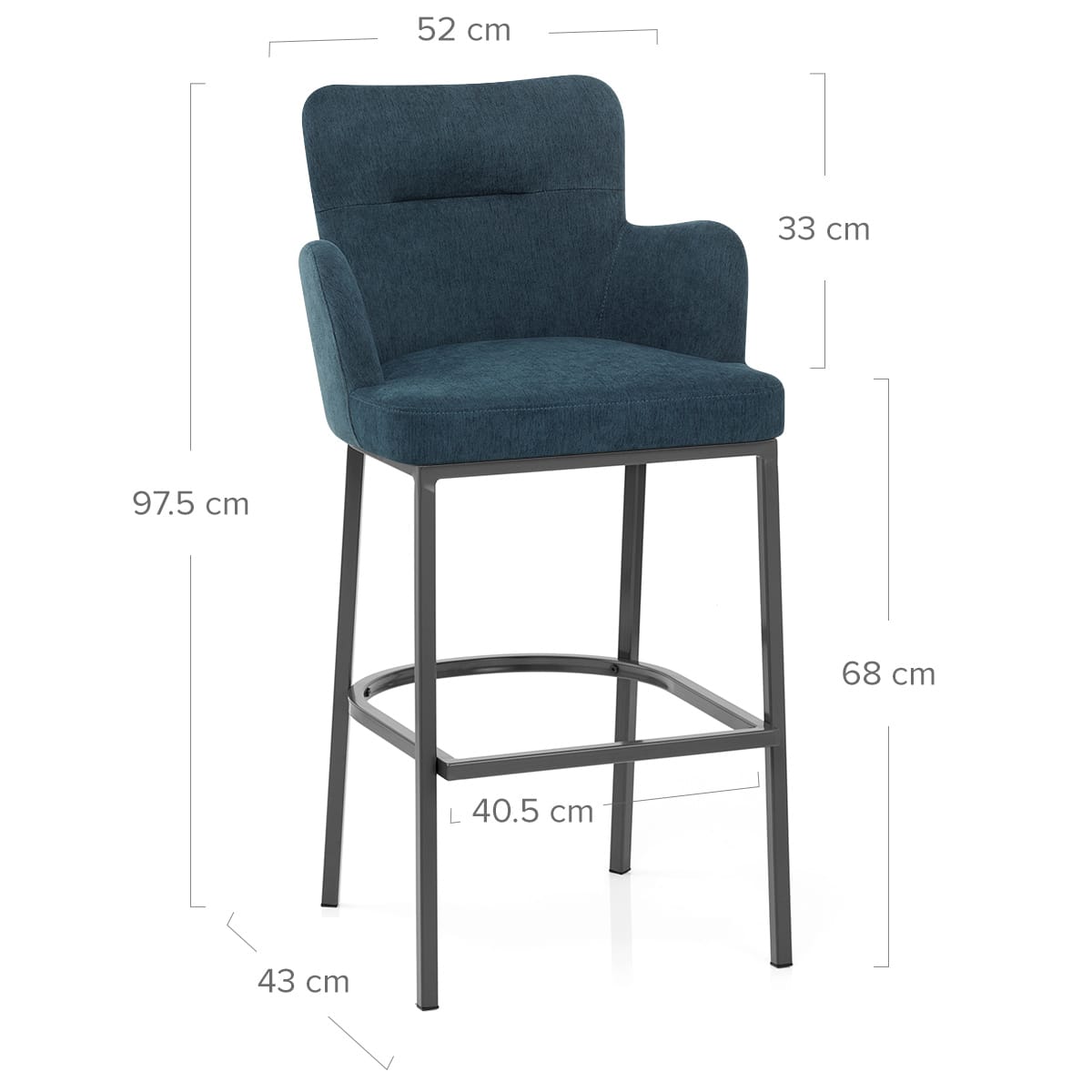 Taburete Tela Metal - Porter Azul