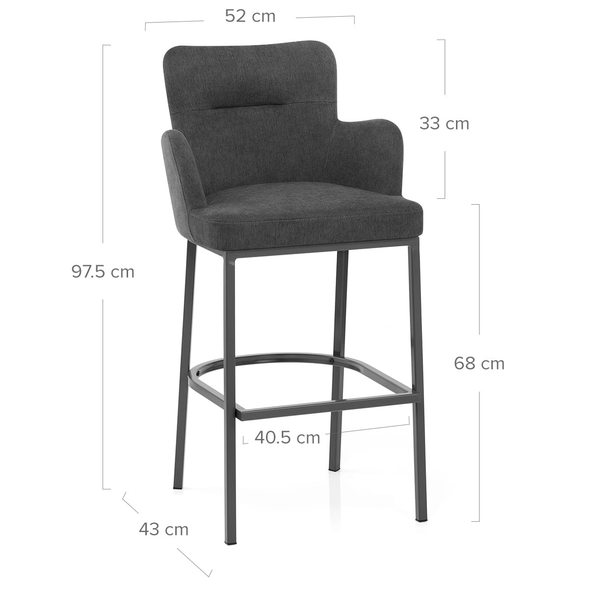 Taburete Tela Metal - Porter Gris Oscuro