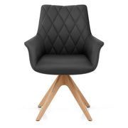 Silla Cuero Auténtico Roble - Portobello Negro