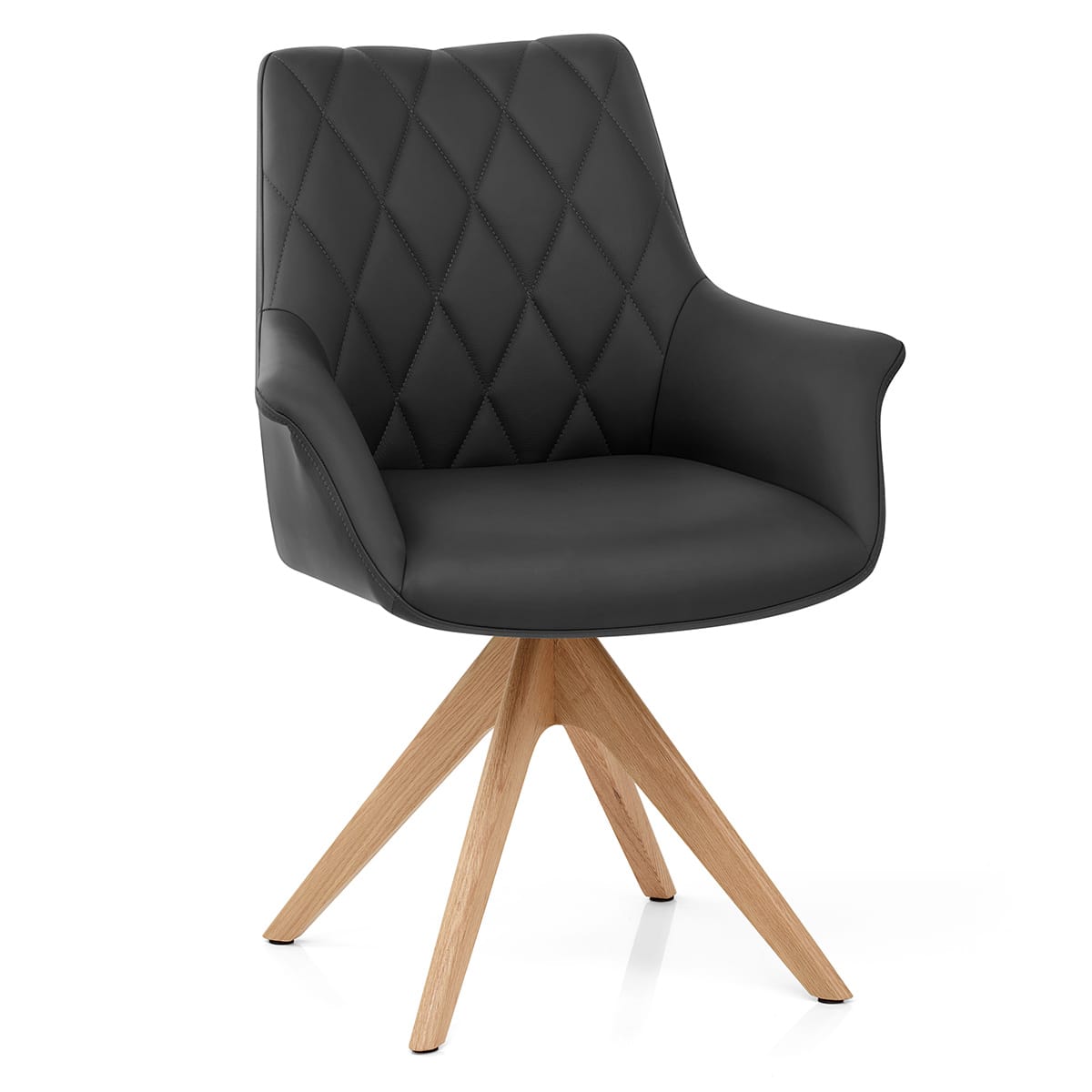 Silla Cuero Auténtico Roble - Portobello Negro