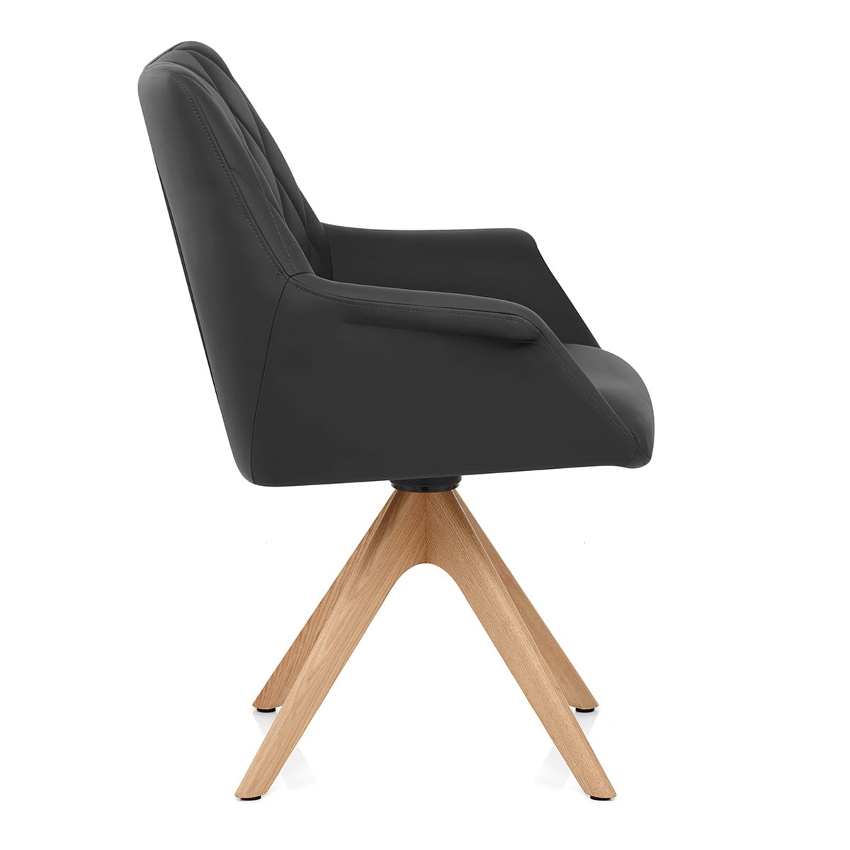 Silla Cuero Auténtico Roble - Portobello Negro