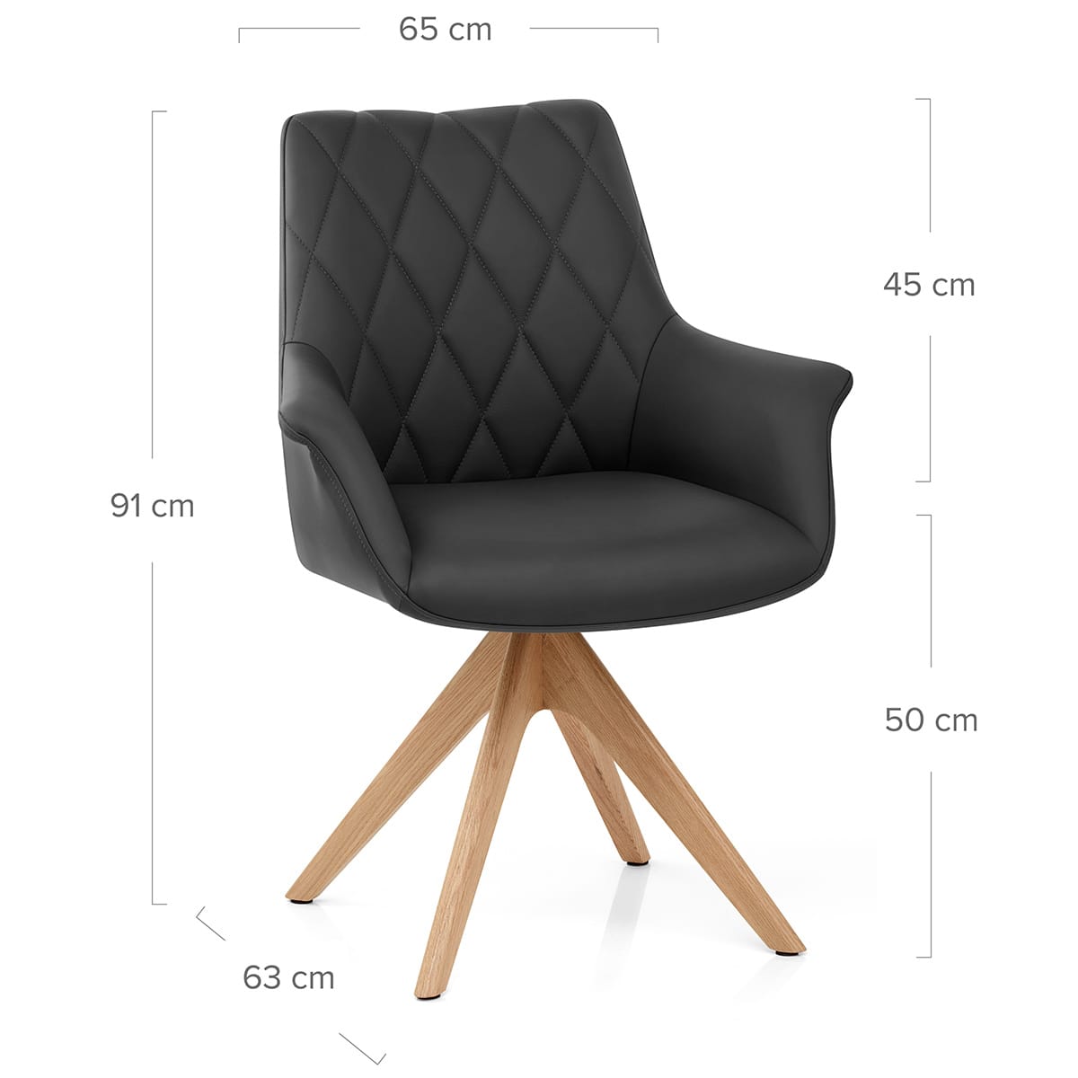 Silla Cuero Auténtico Roble - Portobello Negro