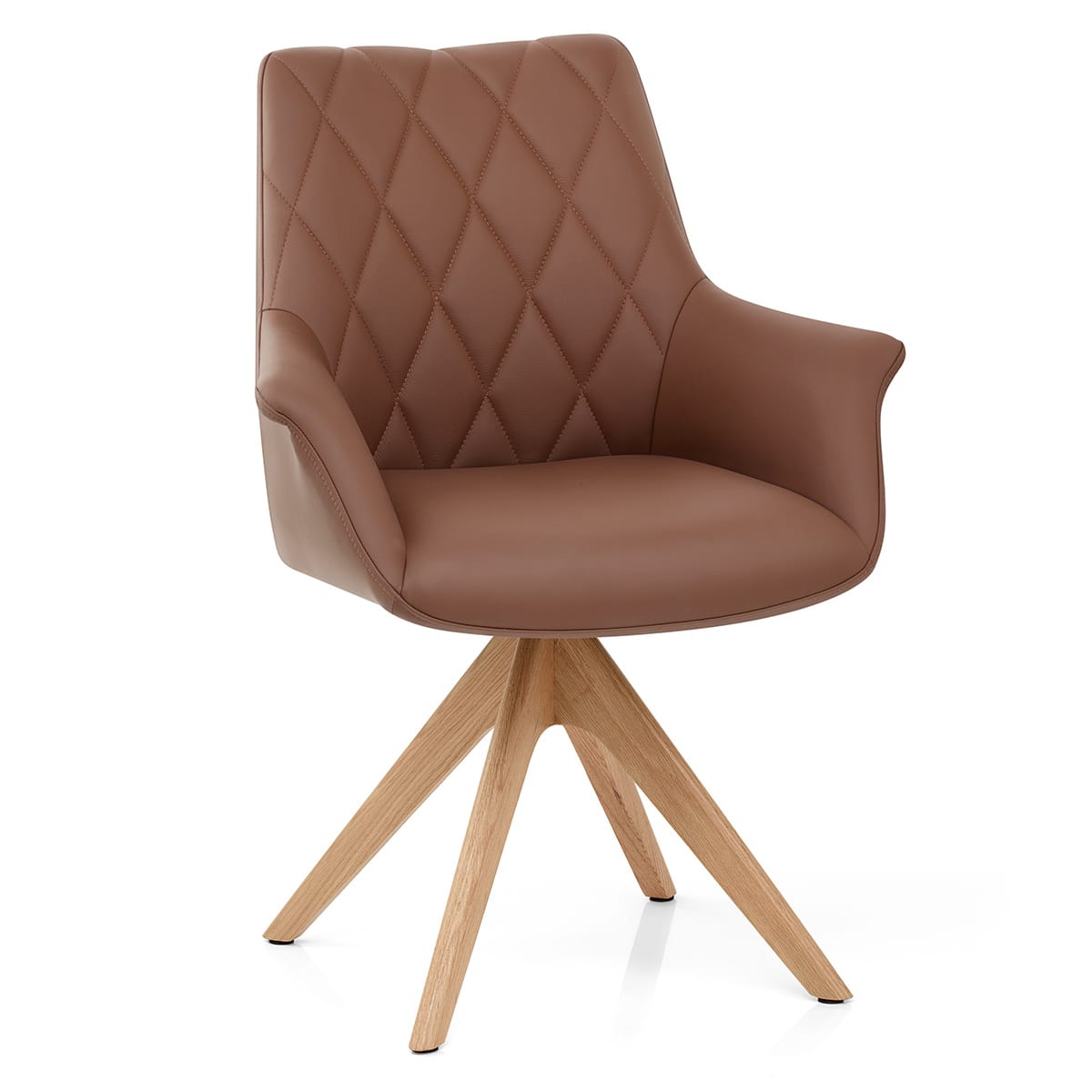 Silla Cuero Auténtico Roble - Portobello Marrón