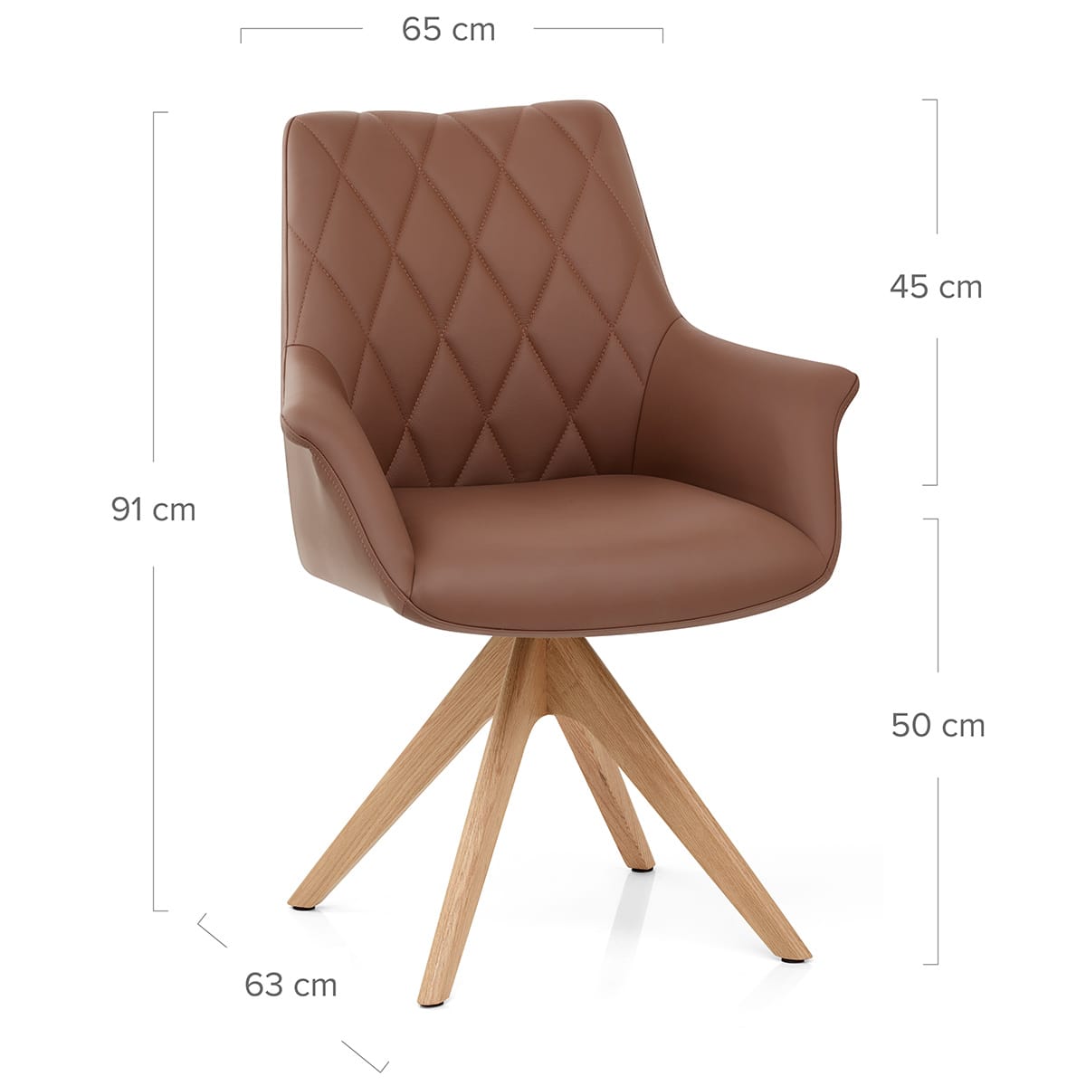 Silla Cuero Auténtico Roble - Portobello Marrón