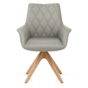 Silla Cuero Auténtico Roble - Portobello Gris