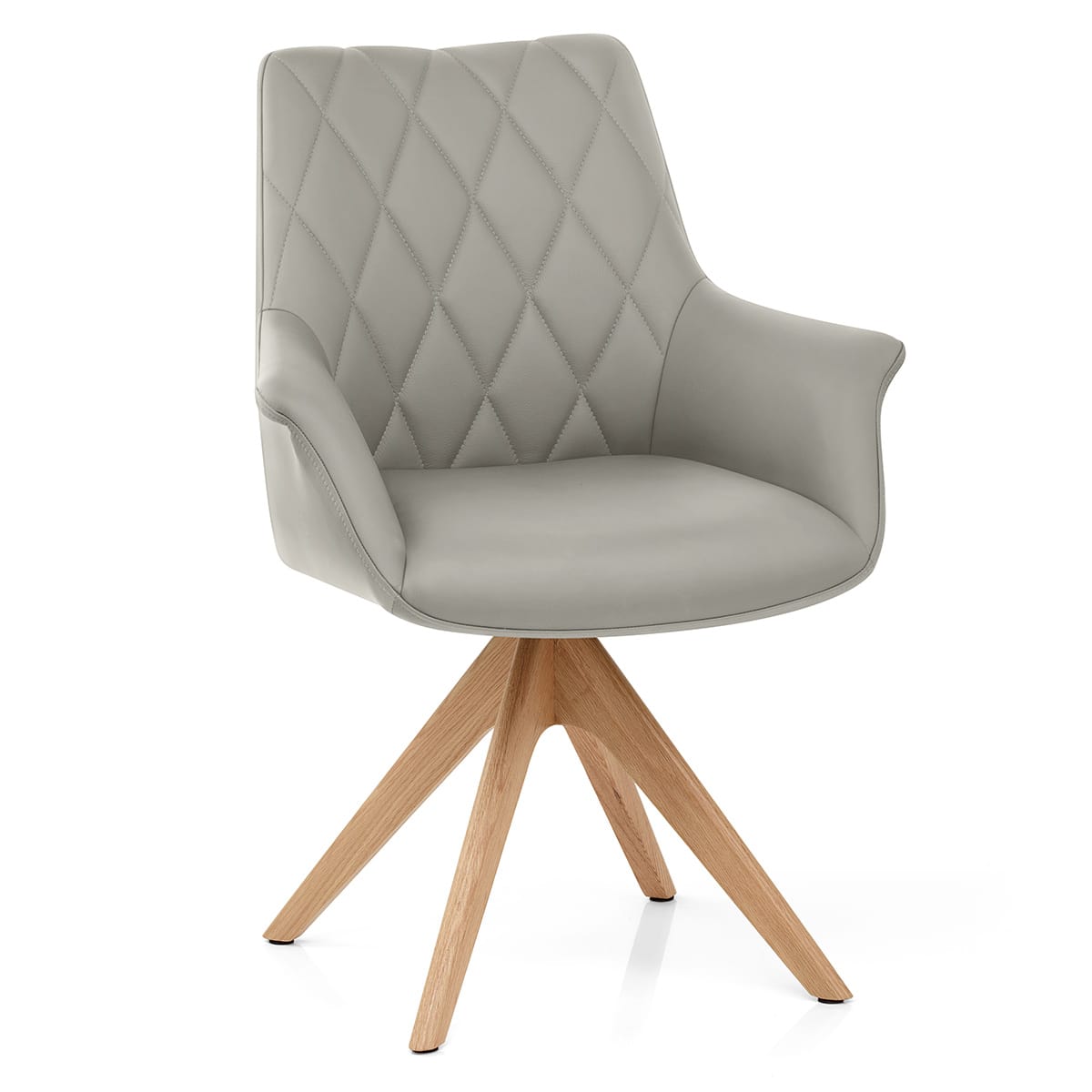 Silla Cuero Auténtico Roble - Portobello Gris