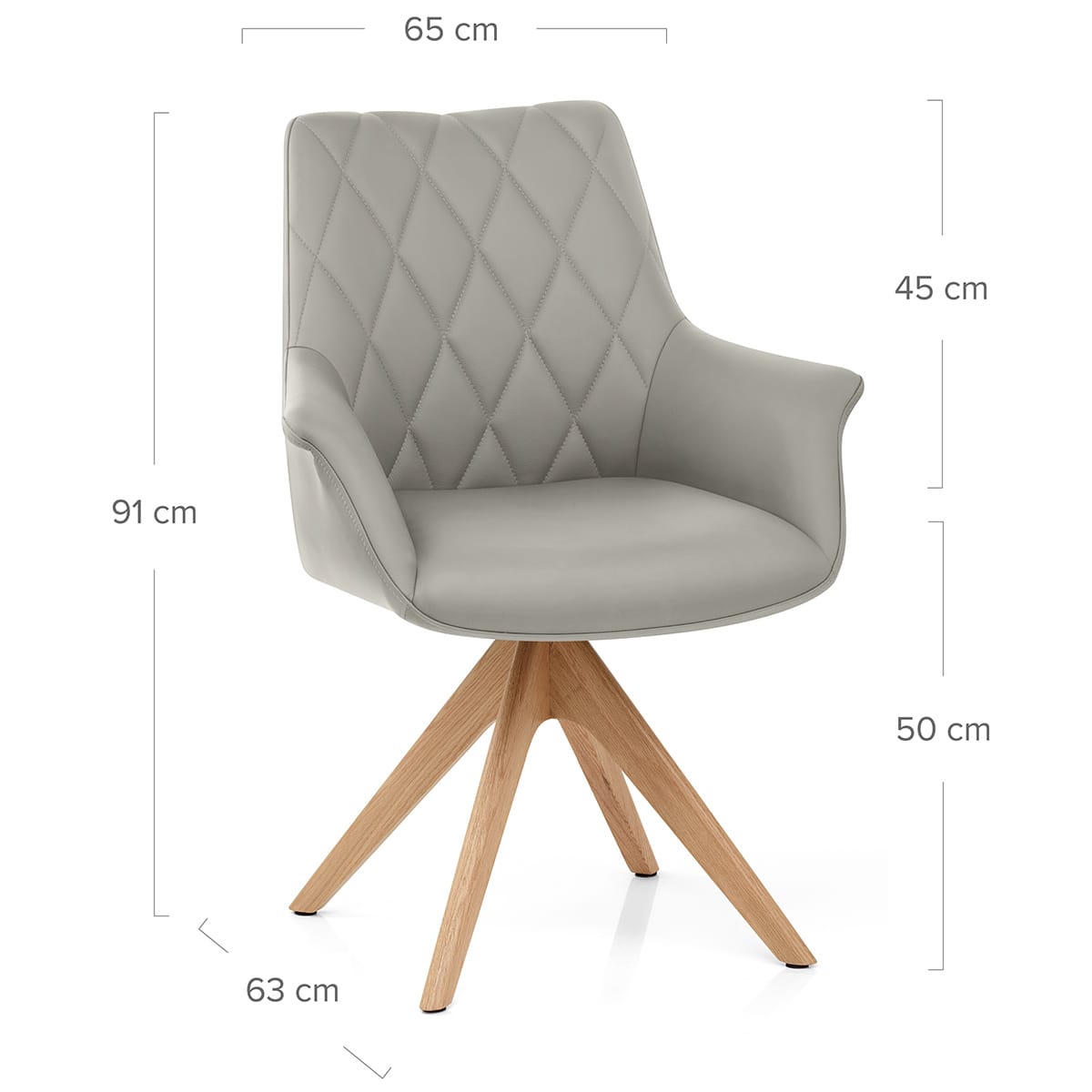 Silla Cuero Auténtico Roble - Portobello Gris